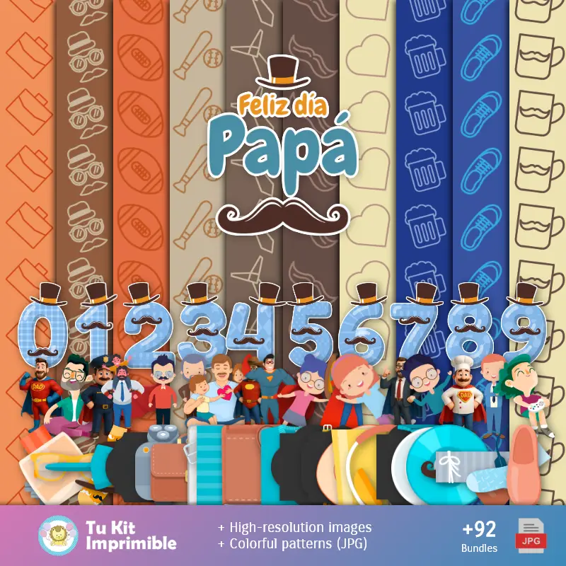 Accesorios | Motif et textures Fête des Pères - Scrapbook et kits de fête