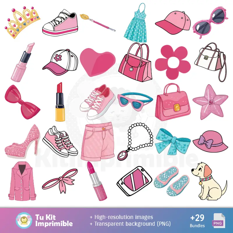 Accesorios | Motifs et textures Barbie - Scrapbook et kits de fête