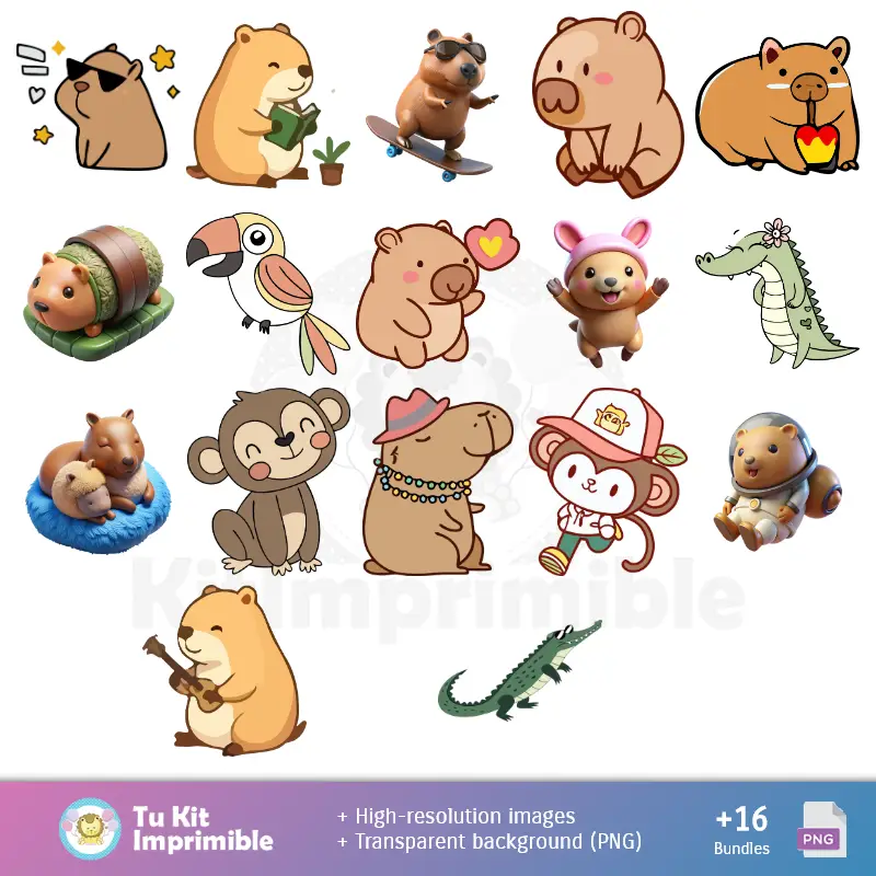 Personajes | Motifs et textures Capitara - Scrapbook et kits pour fêtes