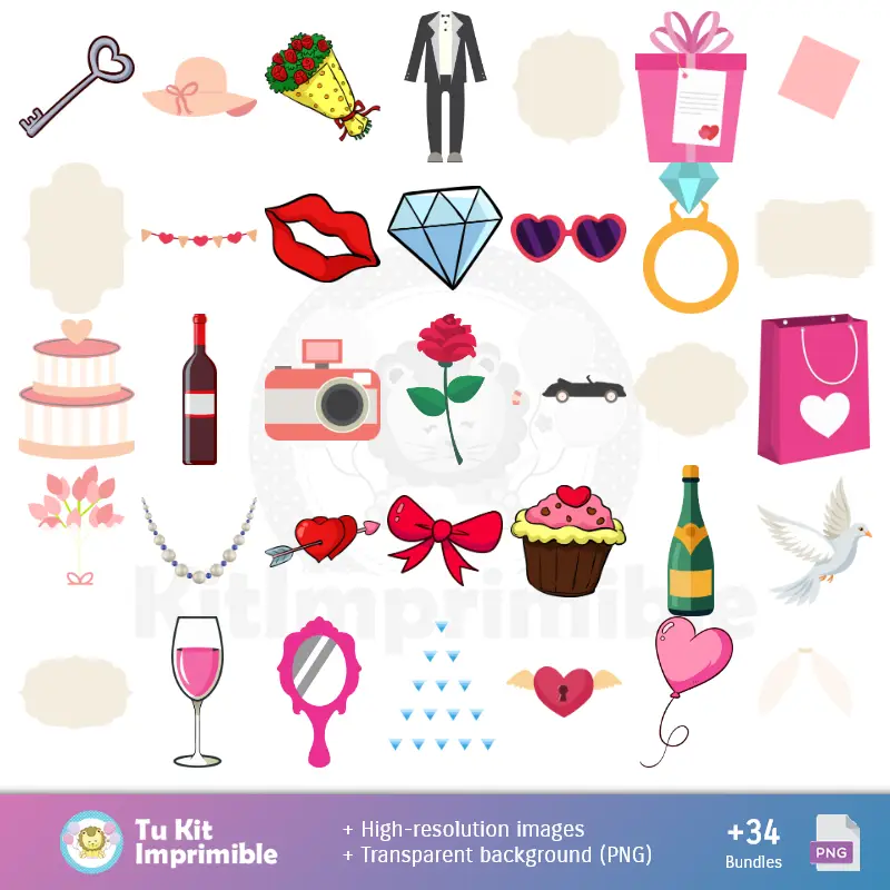 Accesorios | Motifs et textures de 50 ans d'anniversaire - Scrapbook et kits de fête