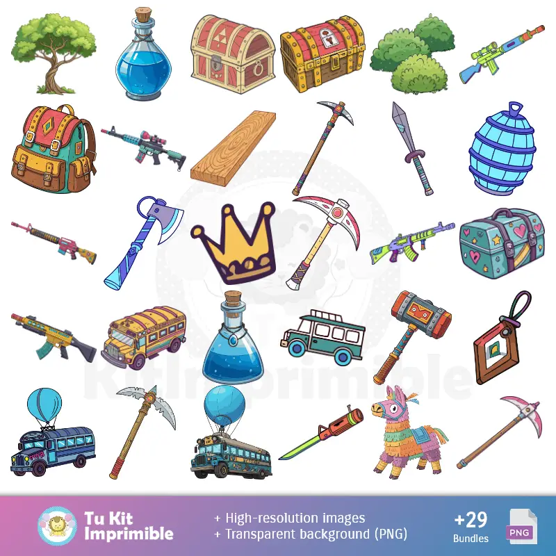 Accesorios | Motifs et textures de Fortnite - Scrapbook et kits de fête