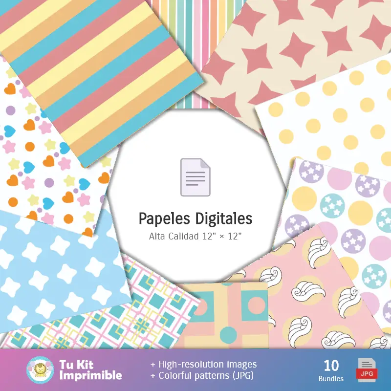 Collages | Motifs et textures de licorne - Cartables et kits pour fêtes