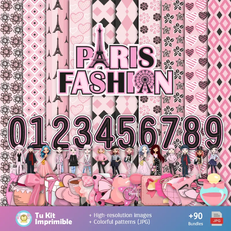 Motifs et textures de Paris - Scrapbook et kits pour fêtes