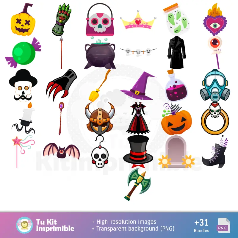 Accesorios | Motifs et textures d'Halloween - Scrapbook et kits de fête