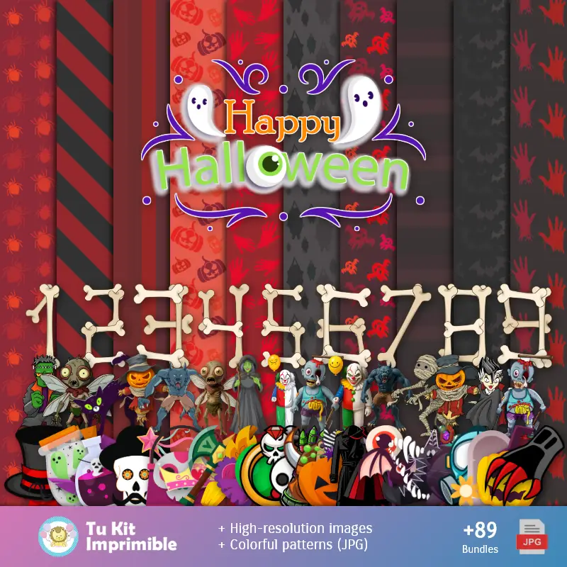 Motifs et textures d'Halloween - Scrapbook et kits de fête