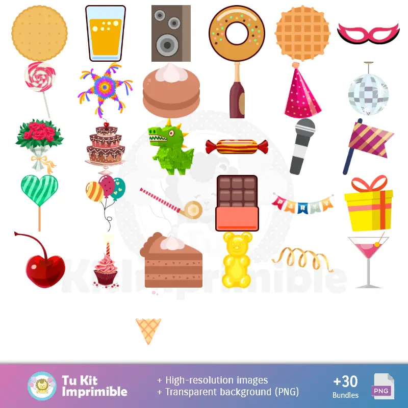 Accesorios | Motifs et textures joyeux d'anniversaire - Scrapbook et kits de fête