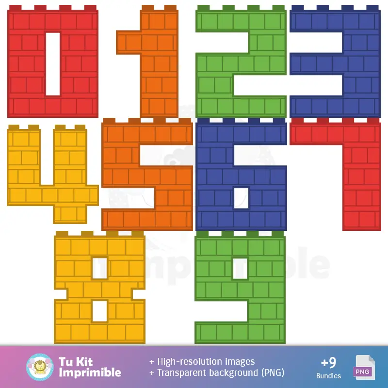 Números Temáticos | Motifs et textures Lego - Scrapbook et kits de soirée