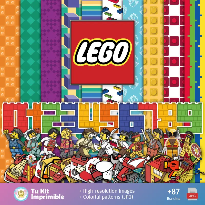 Motifs et textures Lego - Scrapbook et kits de soirée