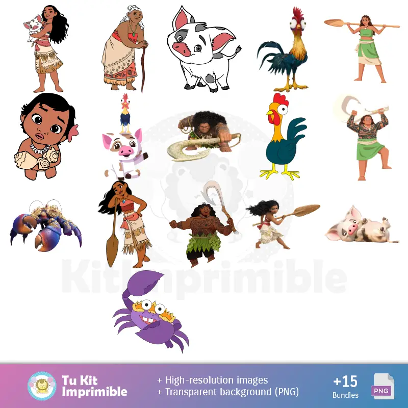 Motifs et textures Moana - Scrapbook et kits de fête