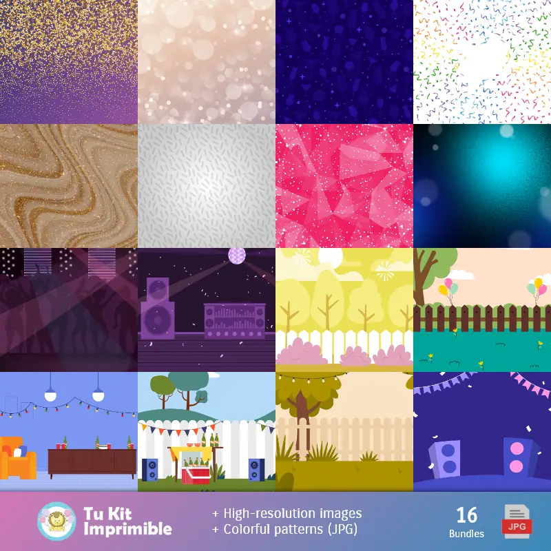 Fondos | Motifs et textures pour enterrements de vie de garçon et de jeune fille - Kits de scrapbooking et de fête