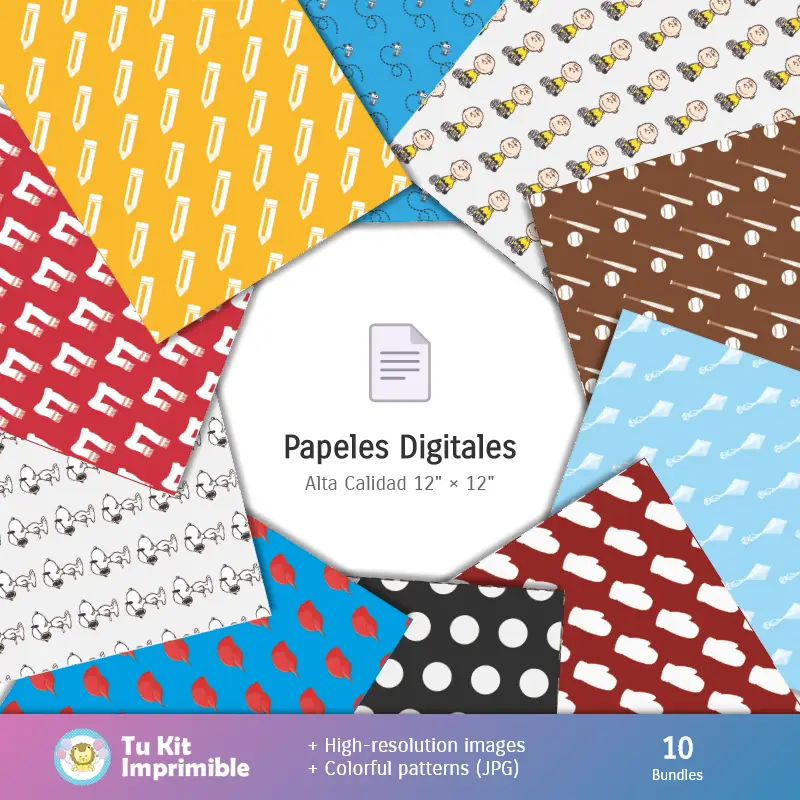 Collages | Motifs et textures Snoopy - Scrapbook et kits de fête