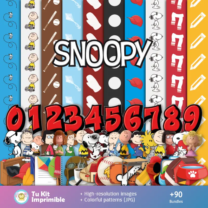 Motifs et textures Snoopy - Scrapbook et kits de fête