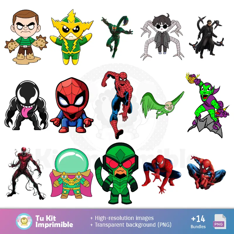 Números Temáticos | Motifs et textures Spider Man - Scrapbook et kits de fête
