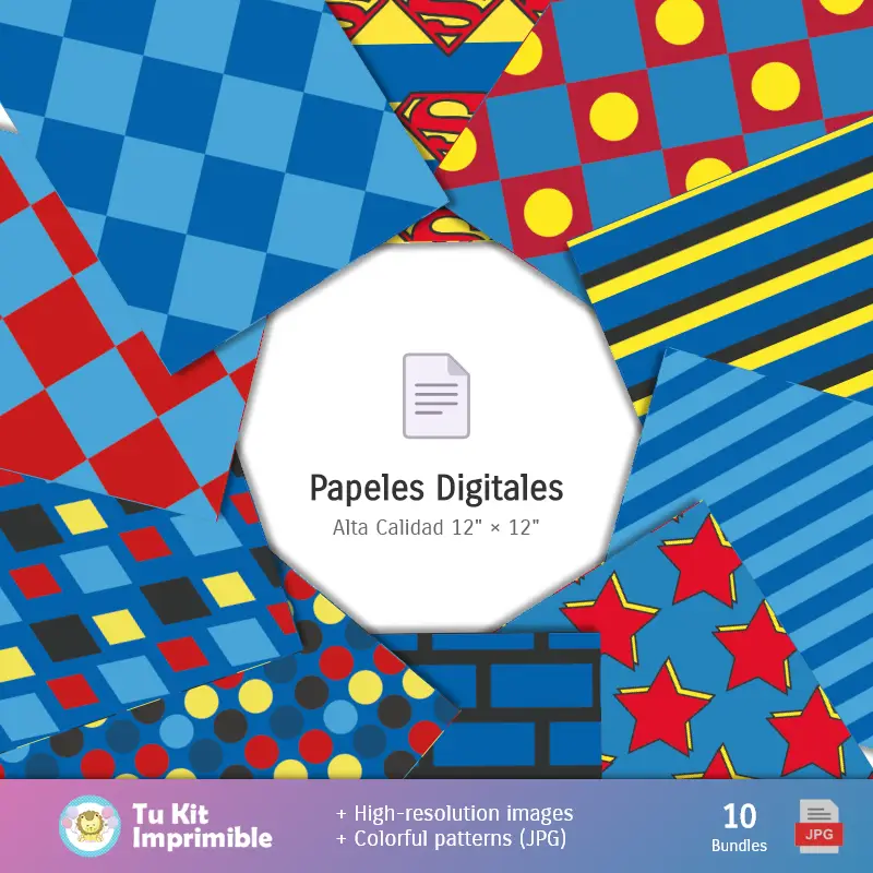 Collages | Motifs et textures Superman - Scrapbook et kits de soirée