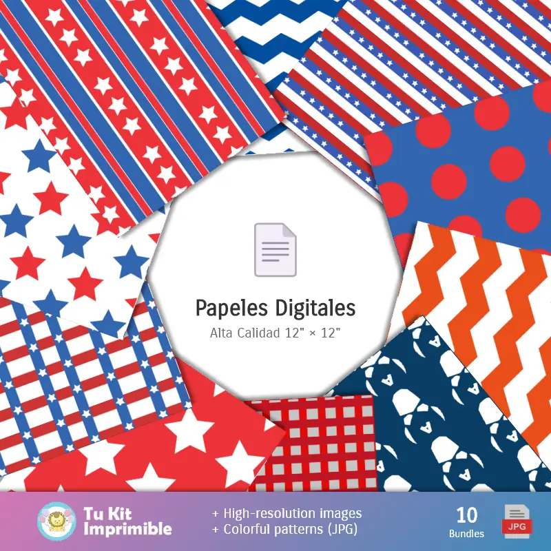 Collages | Pattern e texture Capitan America - Scrapbook e kit partito