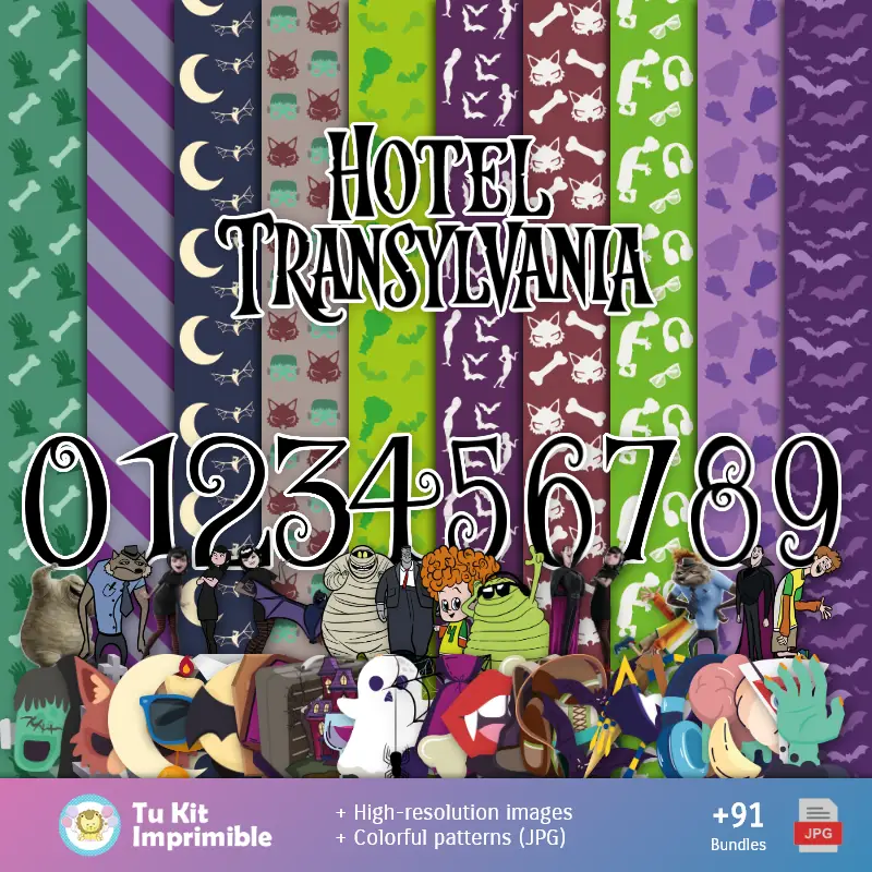 Modelli e texture Hotel Transvania - Kit Scrapbook e Party