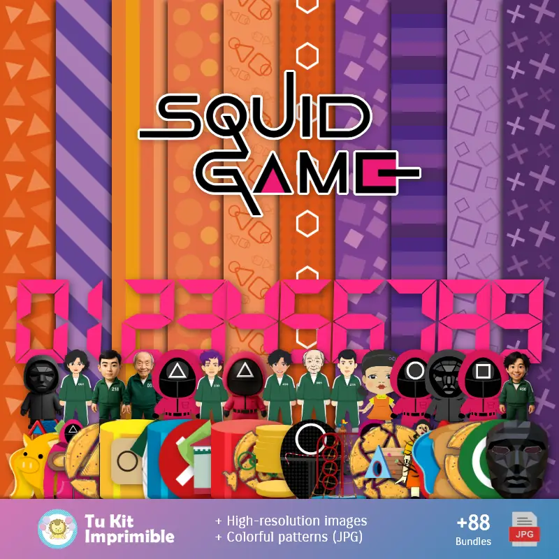 Modelli e texture Squid gioco - Scrapbook e kit partito