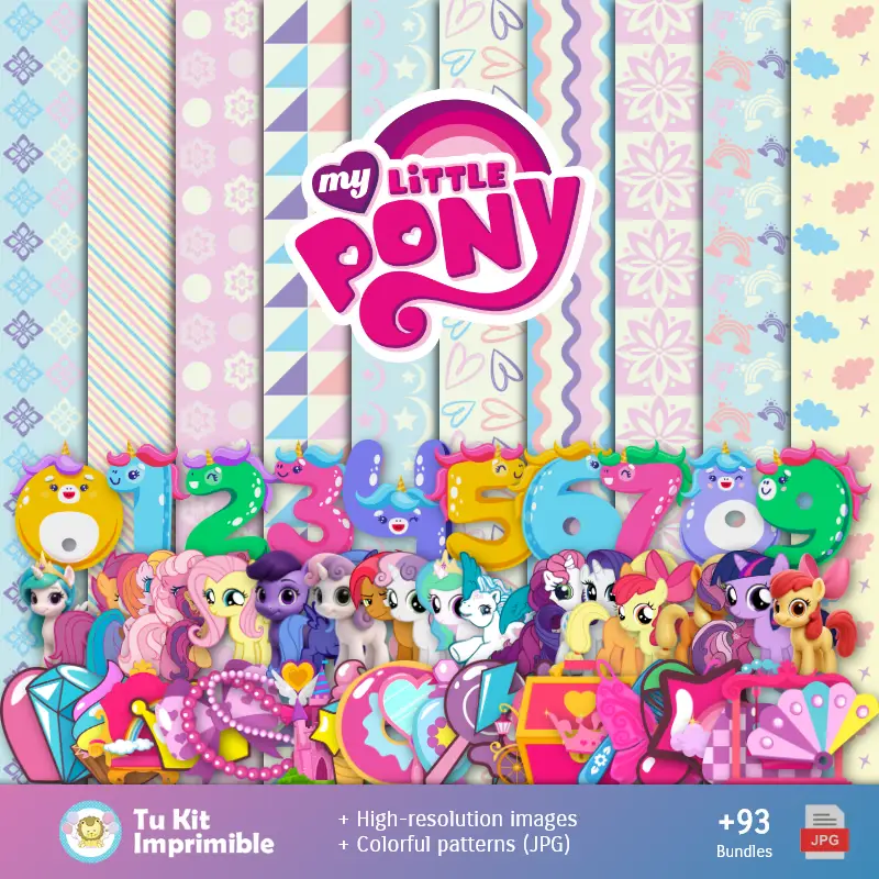 Fundos My Little Pony Equestria - Papel Digital para Decoração