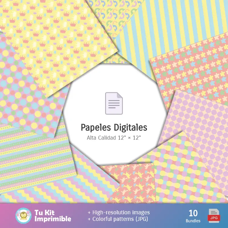 My Little Pony Equestria Patterns and Textures - Scrapbook and Party Kits