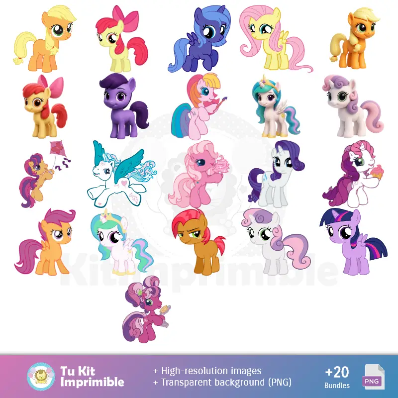 Personajes | My Little Pony Equestria Patterns and Textures - Scrapbook and Party Kits