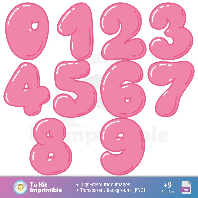 Números Temáticos | My Melody Patterns and Textures - Kits de scrapbooking et de fête