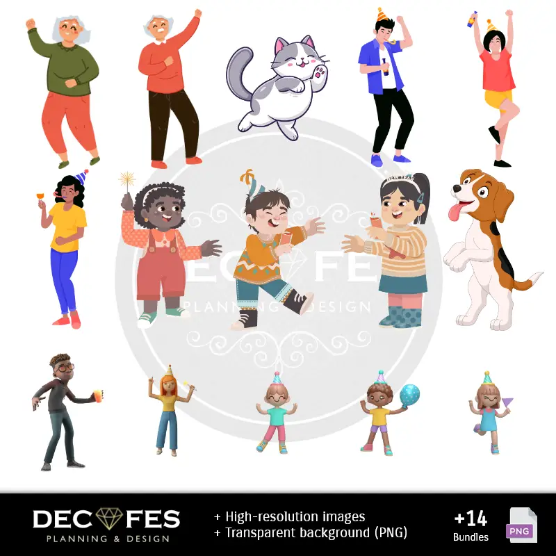 Collages | Carta digitale di anno nuovo - stampabile per Scrapbook e fai da te