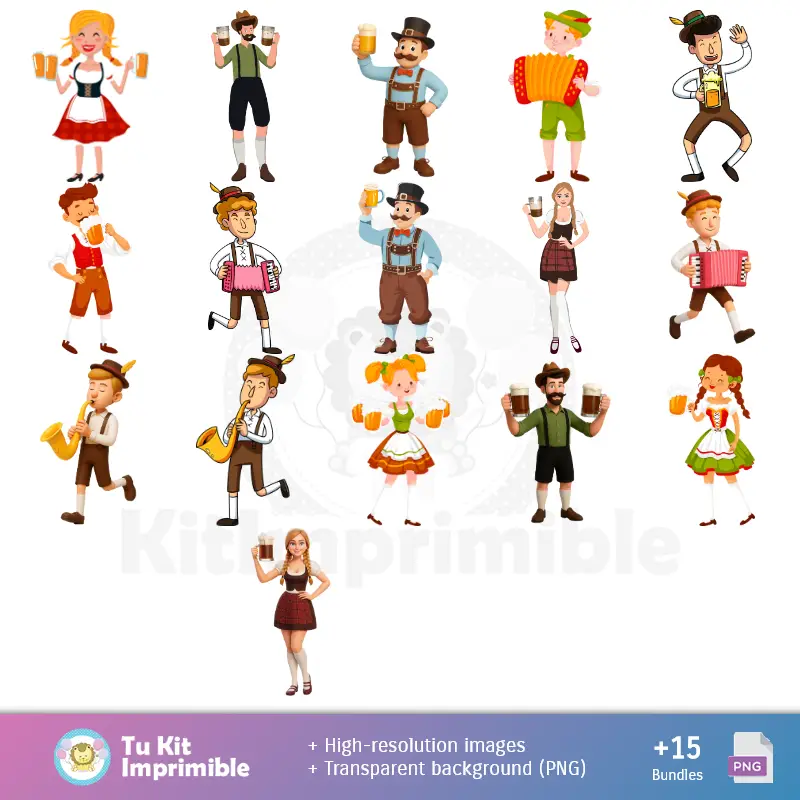 Oktoberfest Muster und Texturen - Scrapbook und Party Kits