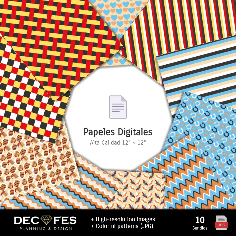 Collages | Ottobrefest Digital Paper - Stampabile per Scrapbook e fai da te