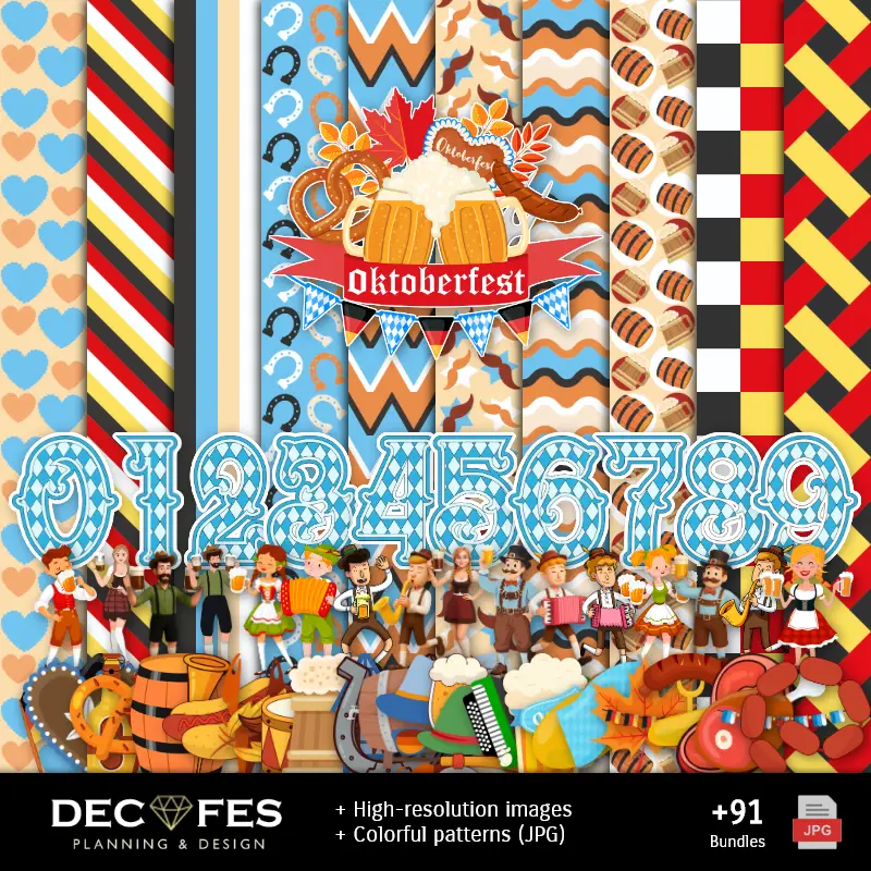 Ottobrefest Digital Paper - Stampabile per Scrapbook e fai da te