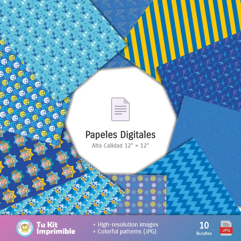 Collages | Padrões e Texturas One Piece - Kits de Scrapbook e Festas