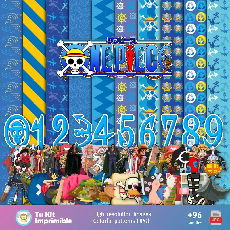 Padrões e Texturas One Piece - Kits de Scrapbook e Festas