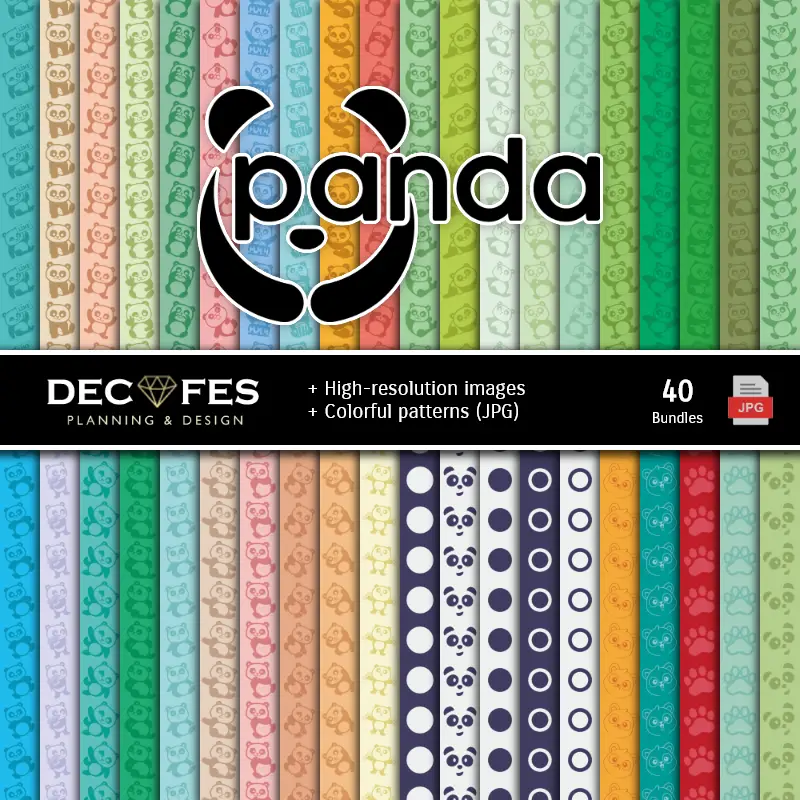 Fondos | Osita Panda Digital Paper Set - Fontane per Fiestas e Scrapbooking