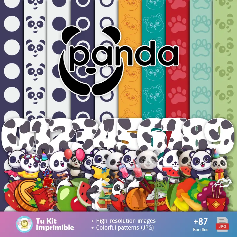 Osita Panda Wallpapers - Digital Decoration Papers