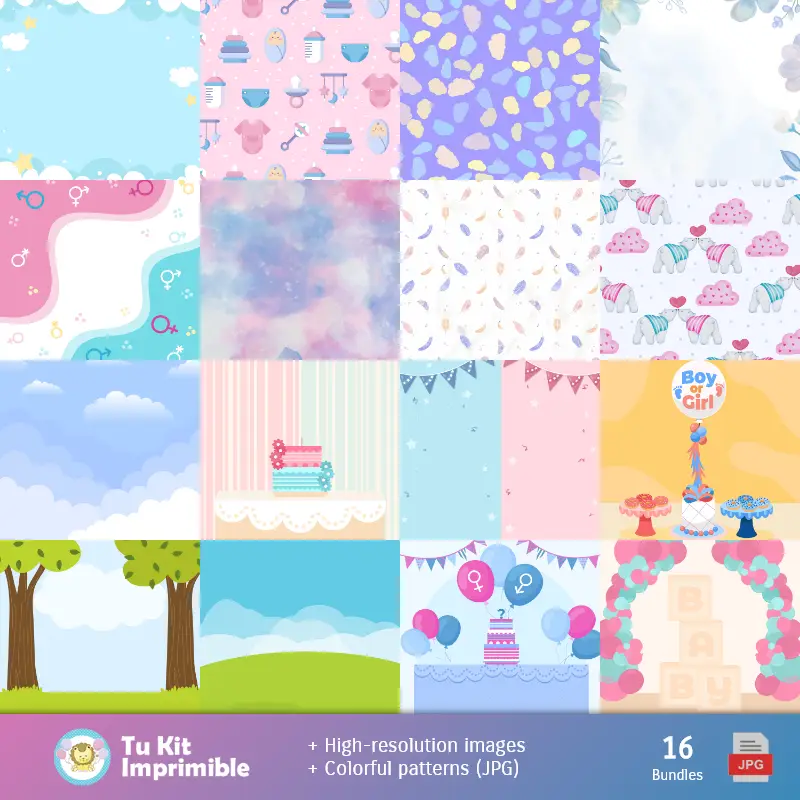 Fondos | Padrões e Texturas Revelados - Kits para Scrapbook e Festas
