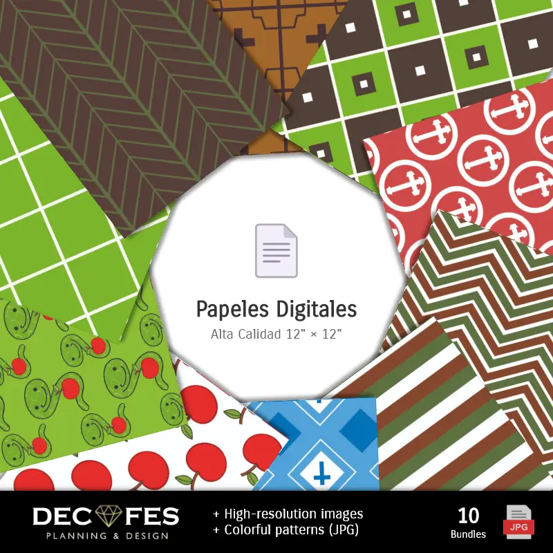 Collages | Papel Digital Adán y Eva - Imprimibles para Scrapbook y DIY