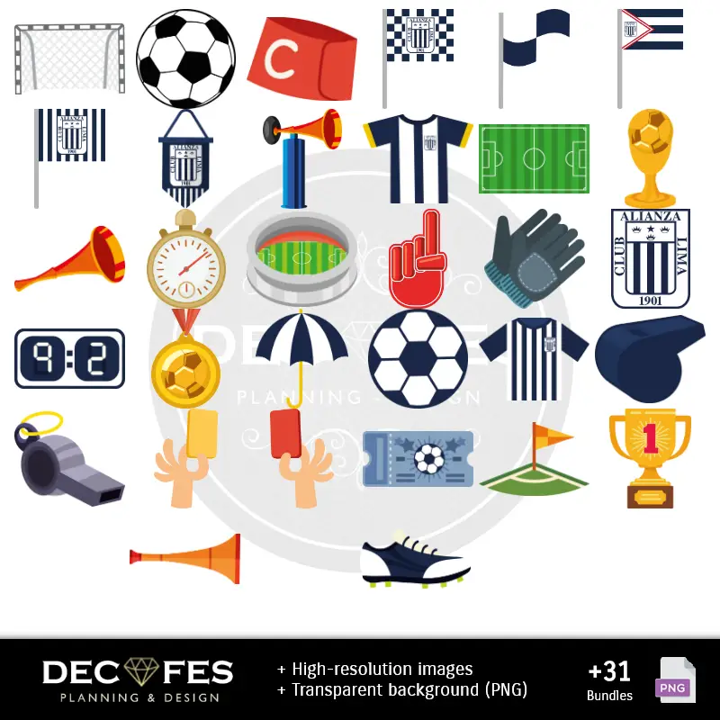 Accesorios | Papel Digital Alianza Lima Club de Fútbol - Imprimibles para Scrapbook y DIY