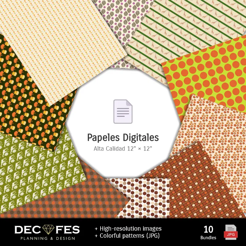 Collages | Papel Digital Animal Print Safari - Imprimibles para Scrapbook y DIY