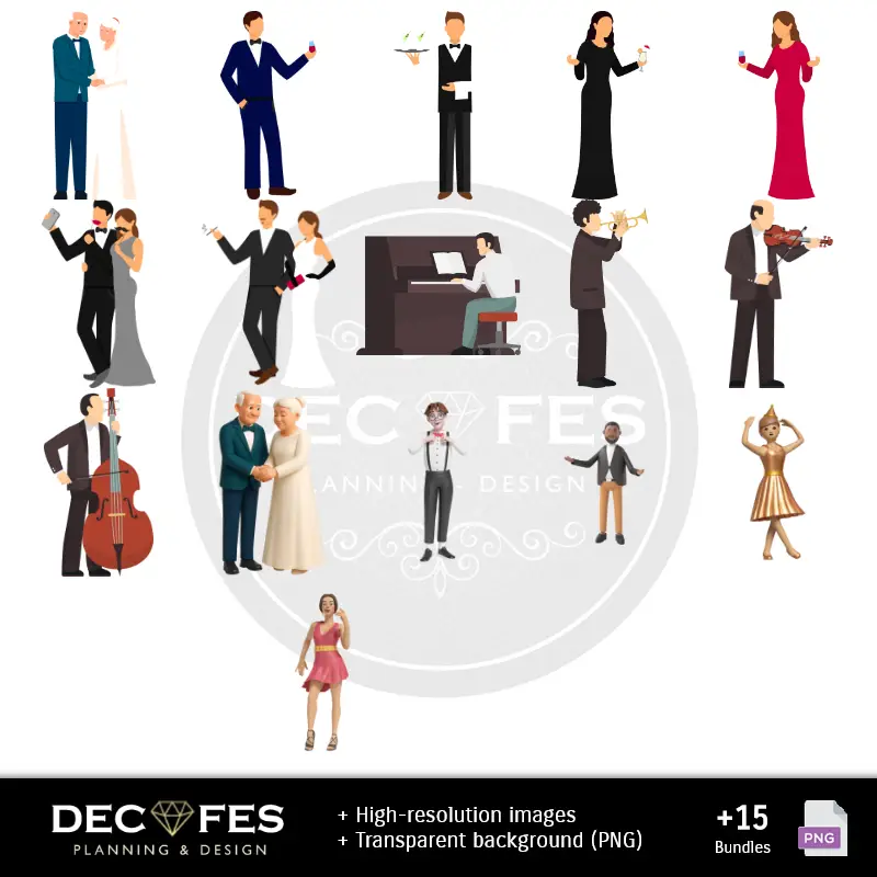 Personajes | Papel Digital Aniversario 50 años - Imprimibles para Scrapbook y DIY