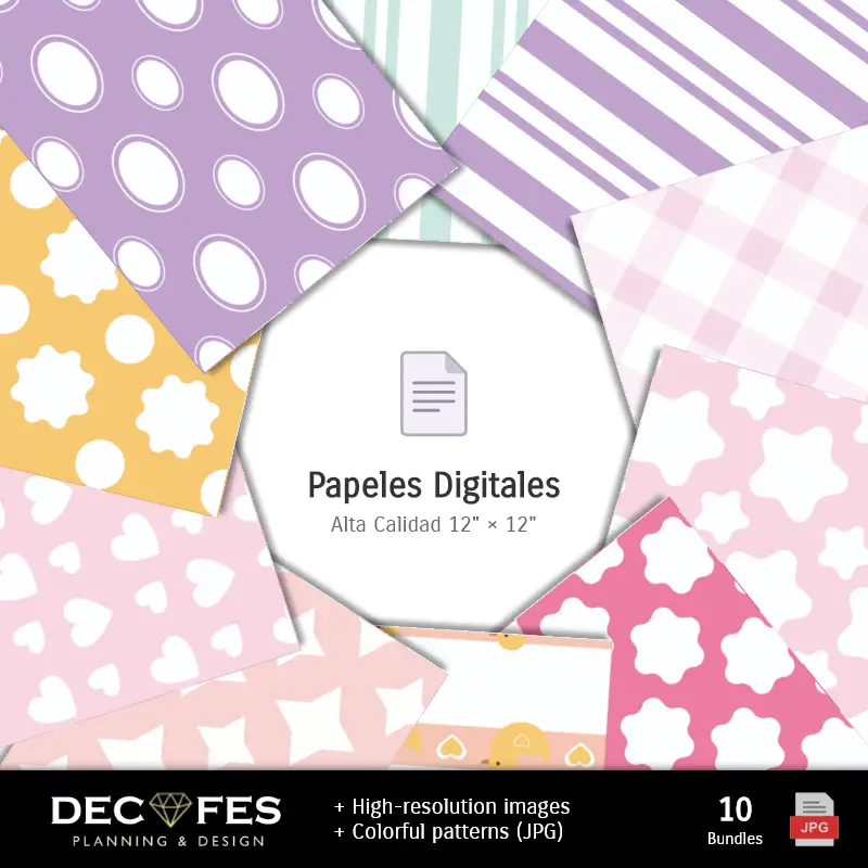 Baby Shower Digital Paper - 可打印为Scrapbook和DIY