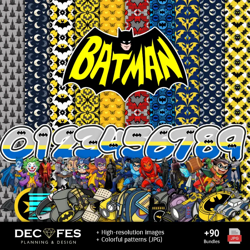 Accesorios | Papel Digital Batman - Imprimibles para Scrapbook y DIY
