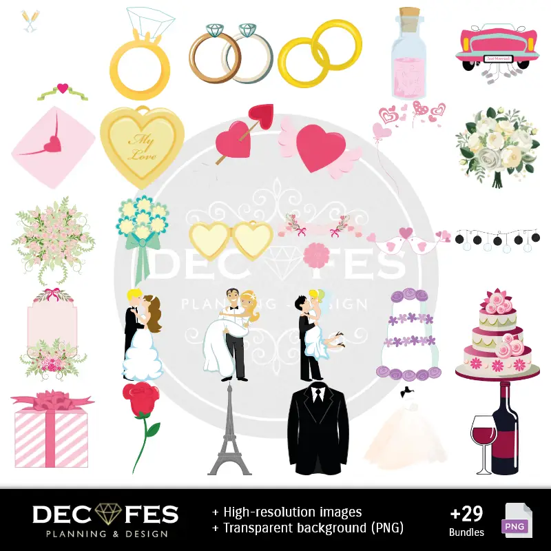 Accesorios | Papel Digital Bodas - Imprimibles para Scrapbook y DIY