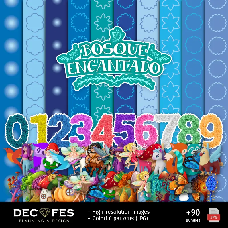 Personajes | Papel Digital Bosque Encantado - Imprimibles para Scrapbook y DIY