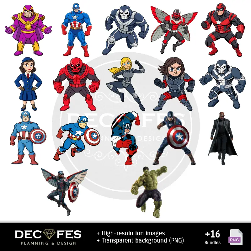 Personajes | Papel Digital Capitán América - Imprimibles para Scrapbook y DIY