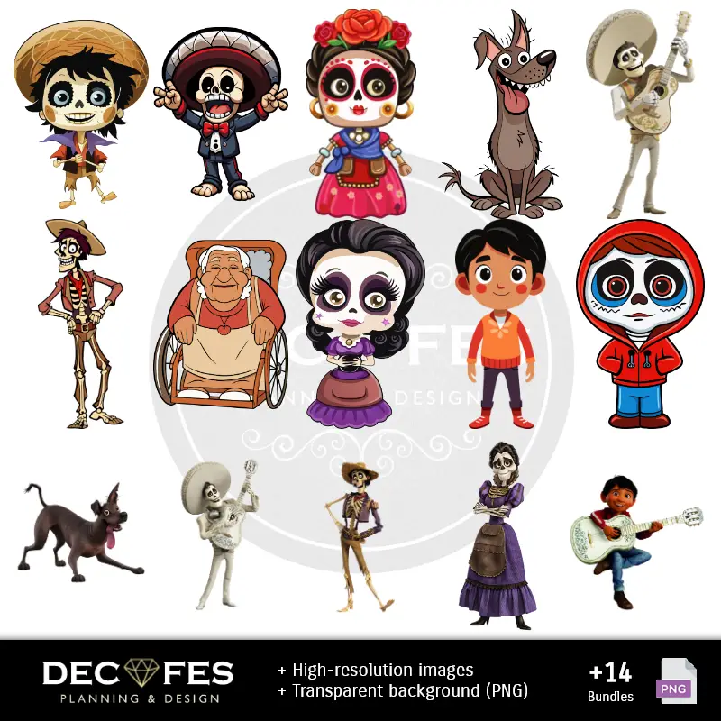 Personajes | Papel Digital Coco - Imprimibles para Scrapbook y DIY