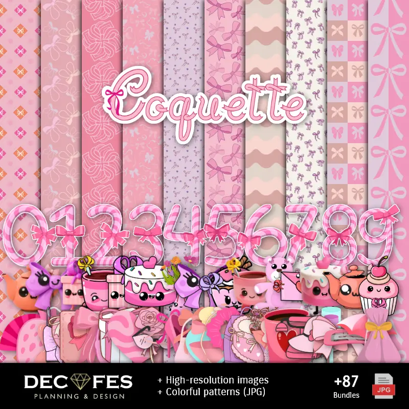 Personajes | Papel Digital Coquette - Imprimibles para Scrapbook y DIY