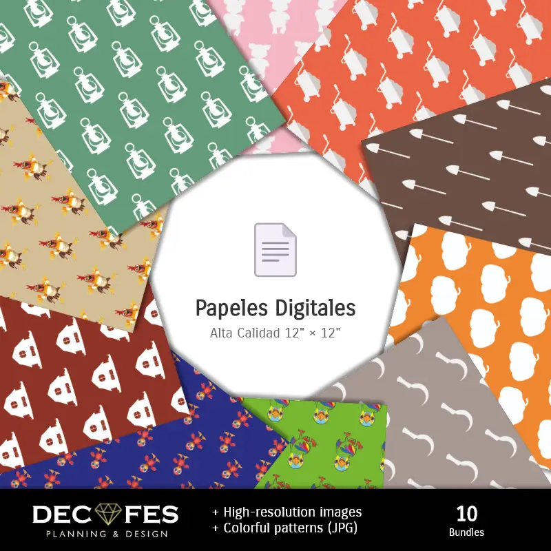 Collages | Papel digital da Fazenda Zenon - Imprimíveis para scrapbooking e projetos DIY