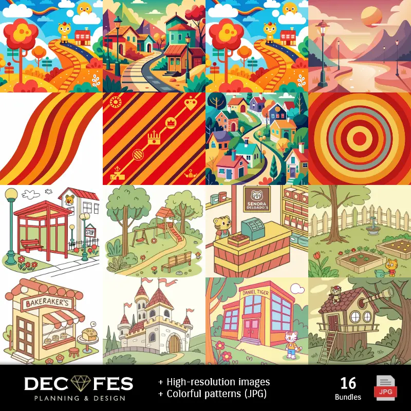 Fondos | Papel Digital Daniel el Tigre - Imprimibles para Scrapbook y DIY