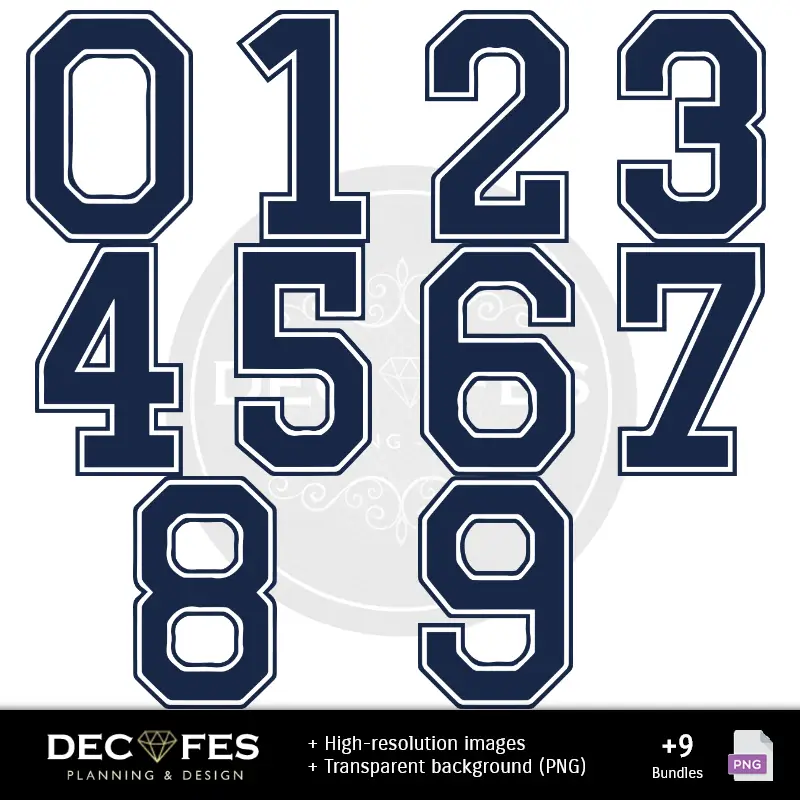 Números Temáticos | Papel digital do Alianza Lima Football Club - Imprimíveis para scrapbooking e projetos DIY