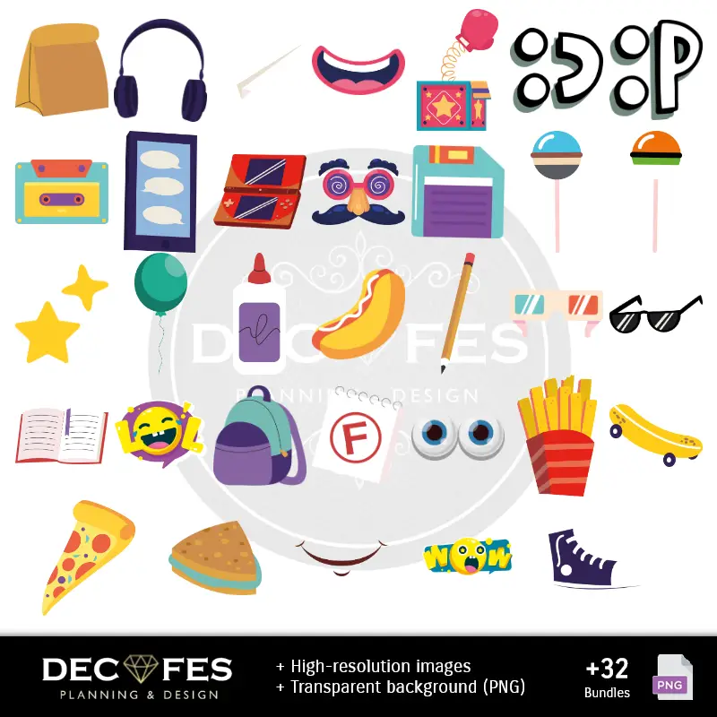 Accesorios | Papel digital do Incrível Mundo de Gumball - Imprimíveis para scrapbooking e projetos DIY