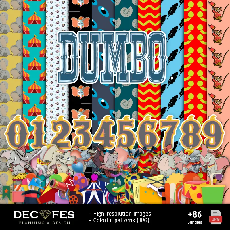 Digital Dumbo Paper - 可打印为Scrapbook和DIY